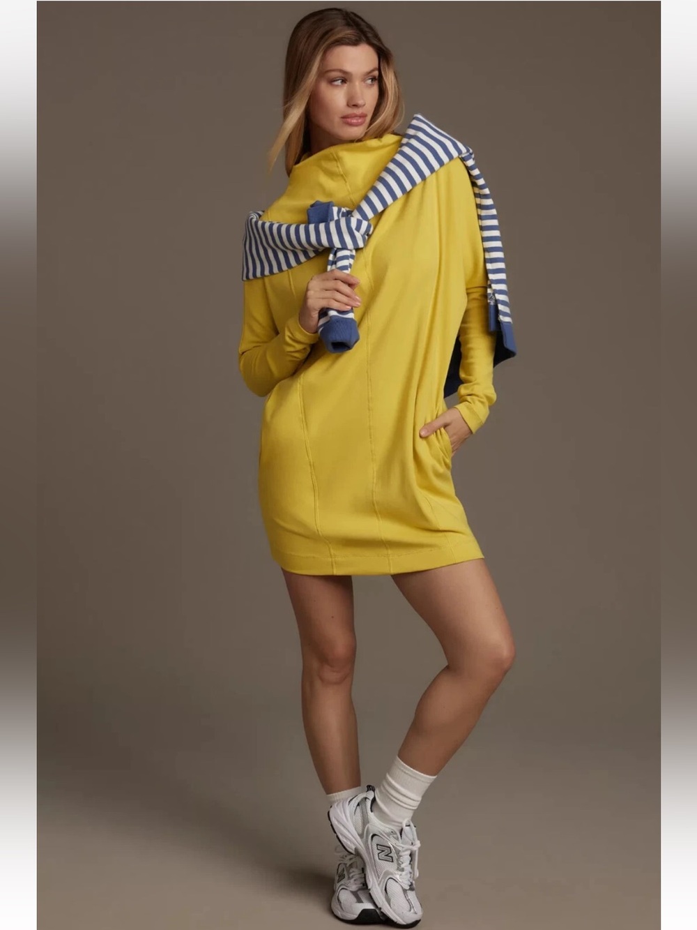 Anthropologie Oversized Long Sleeve Mock Neck Mini Dress